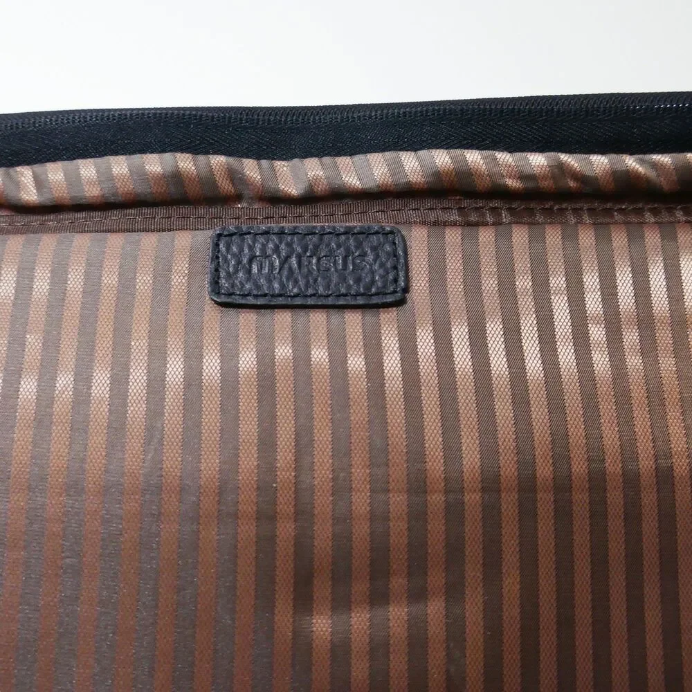 Moonsus Marsus Black Nylon Briefcase Laptop Bag with Padded Shoulder Strap